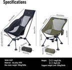 iClimb Ultralight Compact Camping Folding Beach Chair with Anti-Sinking Large Feet and Back Support Webbing (Green - Triangular Frame - 2PC)