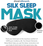 Extra Strength and Dream Elements Sleep Mask | All-in-One Natural Sleep Aid (30 ct) - 100% Pure Mulberry Silk Eye Mask (with Foam Ear Plugs & Anti Snoring Nose Clip) (2 Items)