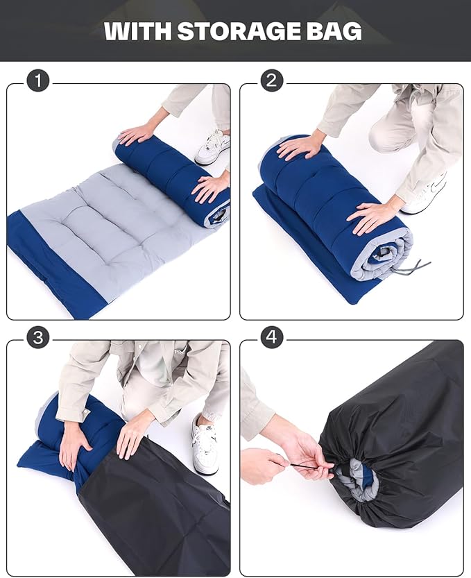 Sportneer Camping Cot: 1200D Double Layer Oxford Camping Cots for Adults - Heavy-Duty Foldable Cots for Camping Travel Tent Day Outdoor & Home Guest, Camping Cots with Mattress Carry Bag & 2 Pockets