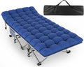 ZENPETIO Oversized XXL Folding Camping Cot, Heavy Duty Sleeping Cot for Adults with Mattress and Pillow, Portable Cot Bed with Carry Bag for Outdoor Camp Travel Home Guest Office, 78x32x18