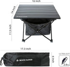 ROCK CLOUD Portable Camping Table Ultralight Aluminum Camp Table with Storage Bag Folding Beach Table for Camping Hiking Backpacking Outdoor Picnic