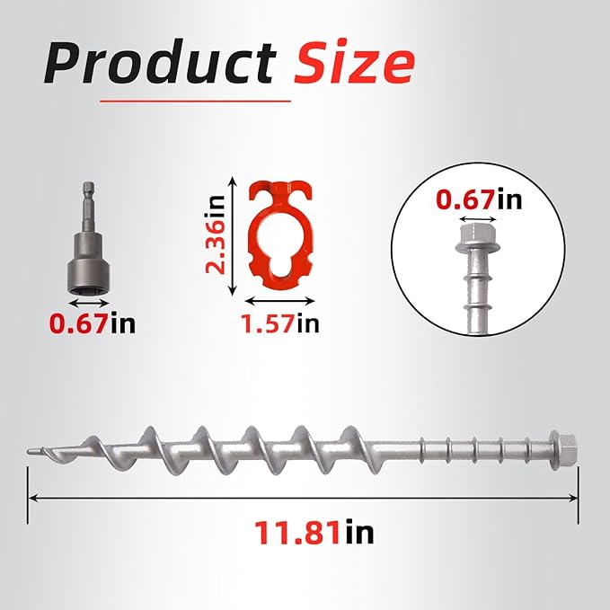 12 Pcs 12" Aluminum Ground Anchors, Tent Stakes Heavy Duty for Swing Set Anchors Screw in Kit for Tents, Canopies, Sheds,Amusement Facilities,Swing Sets Outdoor