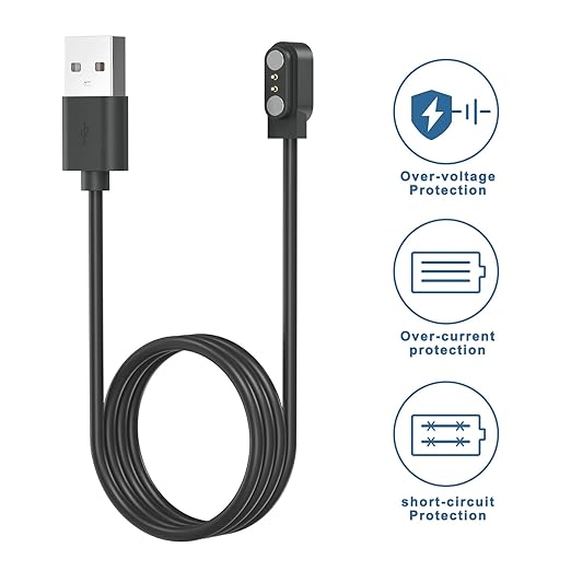 Meliya 2Pack Charger Cable for TOZO S7 S6 S5 S4 S3 S2 Smartwatch Charger, Replacement Charging Cable Cord for TOZO Smart Watch Charger
