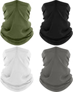 4 Pack Neck Gaiter, Cooling Breathable Face Mask UV Protection Scarf Hiking Bandana for Men/Women