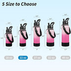 BJPKPK Insulated Water Bottle with Straw Lid, 22oz Thermo Water Bottles with 3 Lids, Paracord Handle & Non-slip Boot, BPA Free Leak Proof Stainless Steel Tumblers, Cups,Cherry