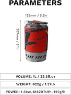 Fire Maple Polaris Cooking System | Portable Camping Backpacking Stove with Micro Regulated Valve | Electric Jet Burner Pot Set | Ideal Camp Water Boiler for Hiking Fishing Trekking Hunting (Black)