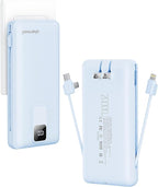 Charmast Portable Charger with Built-in Cables and Wall Plug, 20000mAh 20W USB C Power Bank Fast Charging Battery Pack Compatible with iPhone iPhone 16/15/14/13 Series, Samsung Google iPad etc