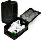 Travel Shoe Bags, Foldable Waterproof Shoe Pouches Organizer-Double Layer (4 Black Shoe Bags)
