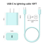 3Pack 10FT Long ightning Cable,20W Fast Charging Phonne ightning Cable Phone Charger Cord for Phone 14/13/12/12 Pro Max/11/Xs Max/XR/X,AirPods Pro,Pink/Green/Red