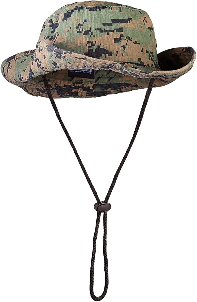 Wide Brim Hiking Fishing Safari Boonie Bucket Hats 100% Cotton UV Sun Protection for Men Women Outdoor Activities