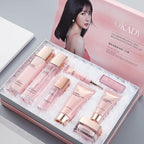 8-in-1 Skincare & Makeup Gift Set with Antioxidant Complex – Cleanser, Toner, Lotion, Serum, Eye Cream, BB Cream & Velvet Lip Color – Hydrating Routine for All Skin Types, Daily Glow Essentials ﻿