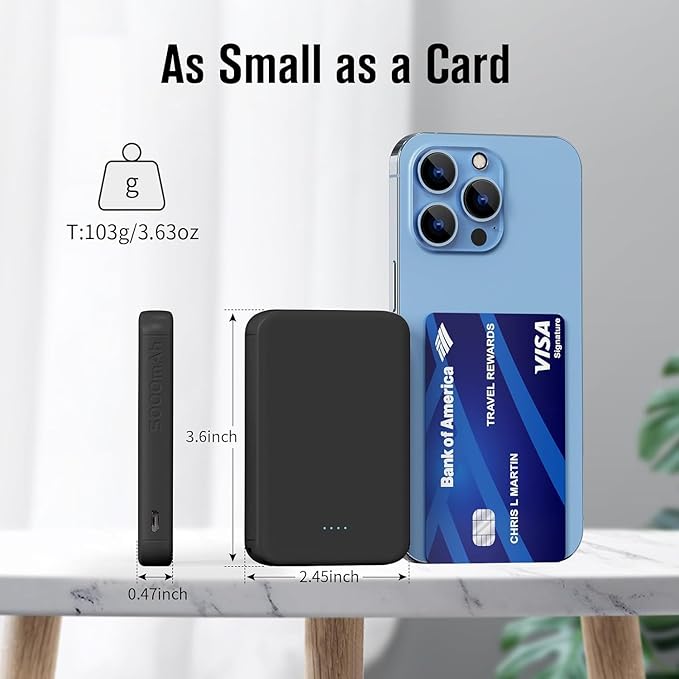 S22 Portable Charger, Mini Colorful Power Bank, PowerNano, 5000mAh External Battery Pack Compatible with iPhone 15/14/13/12/11/X All Series and Android Phone,Apricot