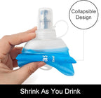 WILDREEDS 500ml Soft Flask, TPU Collapsible Soft Water Bottle for Hydration Pack, Running Vest, Folding Water Bottle for Hiking Cycling Climbing-1Pcs, Blue