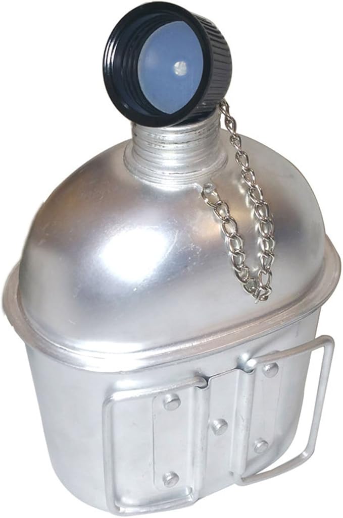 WW2 US Navy Canteen with Cup Cover Khaki 1943 WWII US Marine Corps