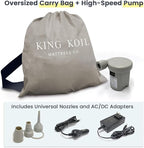 King Koil Luxury Inflatable Toddler Travel Bed with Built-in Safety Bumper, Portable Air Mattress Airbed for Kids Travel, Includes High-Speed Pump - Black