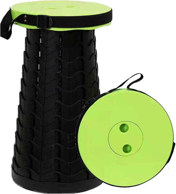 Deer's Life Square Portable Folding Stool, Upgrade Full Color Collapsible Stools for Adults Heavy Duty 485lbs Yet Small Lightweight Telescoping Retractable Camping Stool