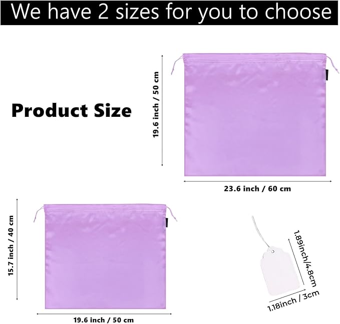10 Pack Dust Bags for Purses and Handbags, Silk Dust Cover Storage Bag with Drawstring Travel Storage Pouch for Handbag Purse Shoes Boots (Pink, 19.6 × 15.7 in)