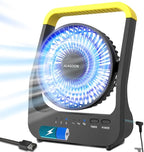 Portable Desk Fan, D Battery Operated Fan for Hurricane, Powered Fan by USB Cable 214H Long Lasting with Timer 6'' Portable for Outdoor Camping Quiet 3 Speeds for Office Bedroom