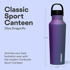Corkcicle Sport Canteen - Keeps Drinks Cold 25 Hours - Stainless Steel Water Bottle - Triple-Insulated - Spill-Proof - Summer Drinkware Gift - Keeps Drinks Ice Cold - 20 oz - Multi-Color