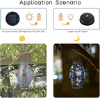 Stargarden 2Pack Outdoor Solar Lanterns, Hollow Out Metal Garden Light Decorative Hanging Lights, Solar Lanterns Outdoor Waterproof for Patio, Lawn, Yard( Blue)