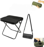 Portable Camping Stool and Folding Small Chair - Compact Folding Stool, Picnic Hiking Fishing Outdoor Footstool for Hiking and Trekking(Black,Medium)