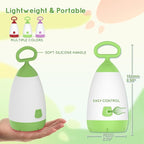 Kids Camping Lantern & Night Light Battery Powered (AAA Included), 360° Eye-Safe Light, IPX4 Waterproof with RGB Modes Portable for Outdoor, Emergency & Bedtime, Gift for Children (Green)