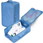 Travel Shoe Bags, Foldable Waterproof Shoe Pouches Organizer-Double Layer (8 Seablue Shoe Bags)