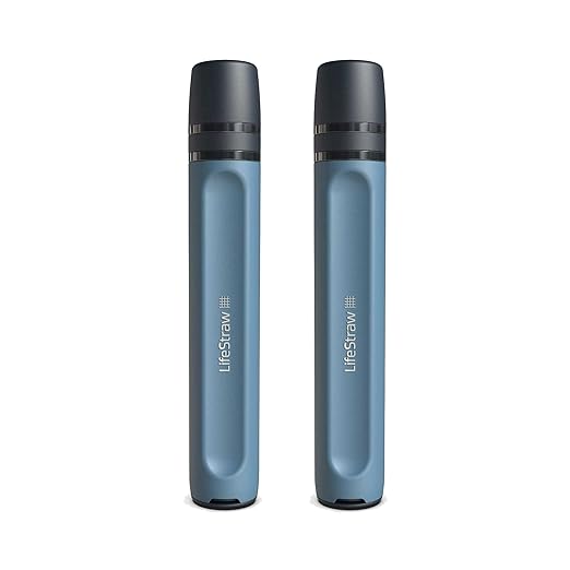 LifeStraw Peak Series - Personal Water Filter Straw for Backup Filtration, Emergency, Survival, and Ultralight Hydration, Mountain Blue, 2 Pack