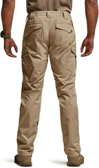 CQR Men's Flex Ripstop Tactical Pants, Water Resistant Stretch Cargo Pants, Lightweight EDC Hiking Work Pants