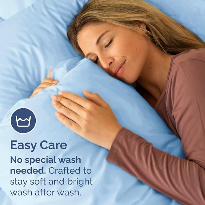 King Standard Pillow Cases Set of 2 - Soft Hotel Quality Pillowcase Covers - Comfy Bedding for Women, Men, Kids & Teens - Machine Washable Pillow Protectors - 2 Piece Set - King Standard Light Blue
