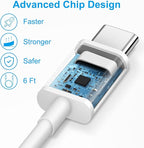 iPhone 17 16 15 Charger Fast Charging 6FT - 20W USB C Charger Block with 6FT Type C to C Cable Compatible with iPhone 17/17 Pro/17 Pro Max/Air/16/16e/15, iPad Pro, iPad Air (White)
