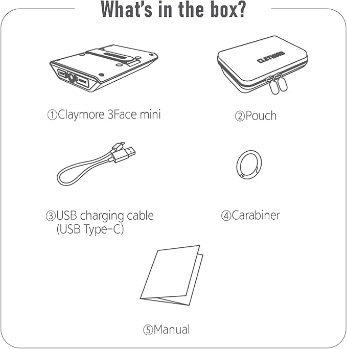 CLAYMORE 3Face Mini (Moss Green) - Lightweight and Portable LED Area Light for Outdoors, Camping, Tent, Emergency, and Industrial Use. Rechargeable Lantern with USB-C, Up to 60 Hours Battery Life.