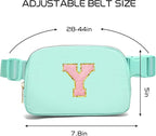 Gitus Belt Bag Fanny Pack Crossbody Bags with Initial Letter Patch Cute Stuff Birthday Gifts for Teenager Girls Trendy Preppy Stuff for Teen Girls Cool Stuff for Teens (Mint Green-Y)