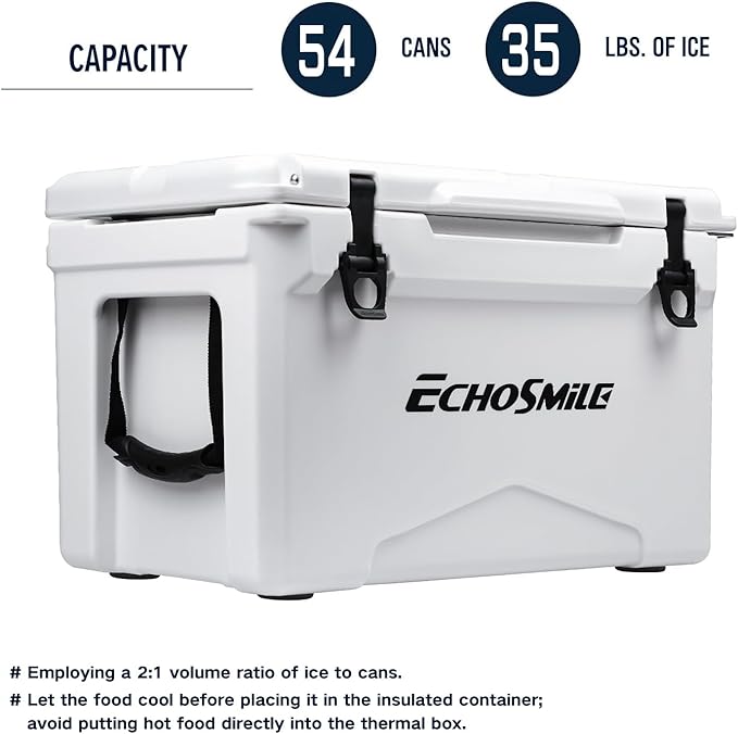 EchoSmile 25/30/35/40/60/75 Quart Rotomolded Cooler, Built to Stand up to The Rigors of The Journey