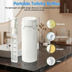 4 in 1 Travel Dispenser Bottle, 4-in-1 Refillable Travel Dispenser Bottles, 4 Pack 30ML Travel Bottles for Toiletries, 2026 New Portable Travel Containers for Shampoo Lotion Conditioner (White)