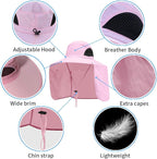 Sun Blocker Hats Outdoor Sun Protection Fishing Cap with Neck Flap Large Brim Outdoor Hat