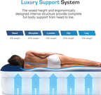 Active Era Luxury Twin Size Air Mattress (Single) - Elevated Inflatable Twin Air Bed, Electric Built-in Pump, Raised Pillow & Structured I-Beam Technology, Height 21" (Inc Pillow)