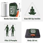 Emergency Survival Tent Life Shelter - 2 Person Mylar Emergency Shelter Tube Tent with Emergency Whistle & Paracord, All-Weather Essential Survival Gear for Camping, Hiking & Survival Kits
