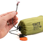 Survival Frog Tact Bivvy 2.0 Emergency Sleeping Bag w/Stuff Sack, Carabiner, Survival Whistle, ParaTinder - Compact, Lightweight, Waterproof, Reusable, Thermal Bivy Sack Cover, Shelter Kit