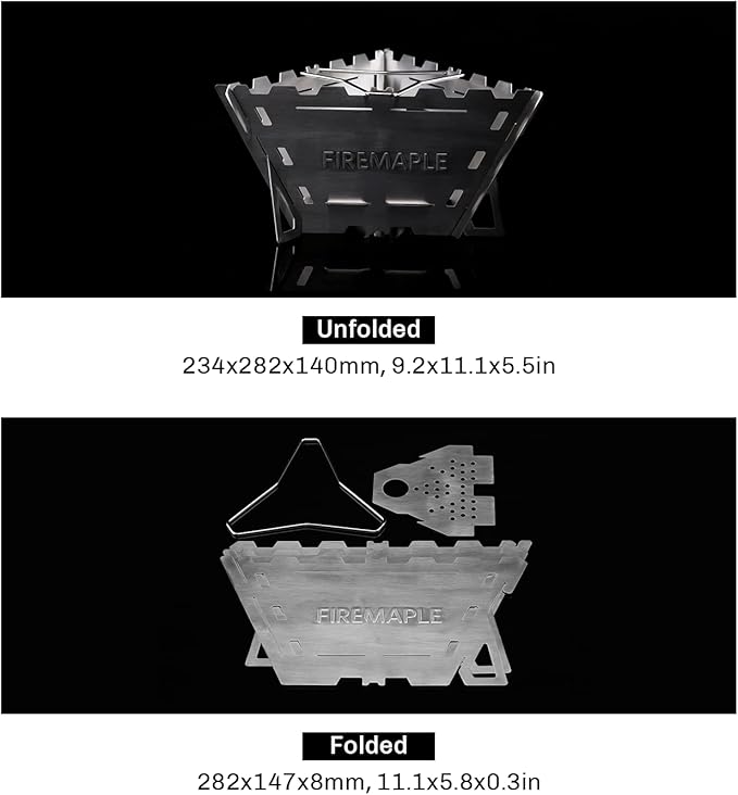 Fire Maple Maverick Wood Stove | Portable Durable Stainless Steel Campfire Stove | Ideal for Camping Backpacking Hiking Trips (Triangle Version)