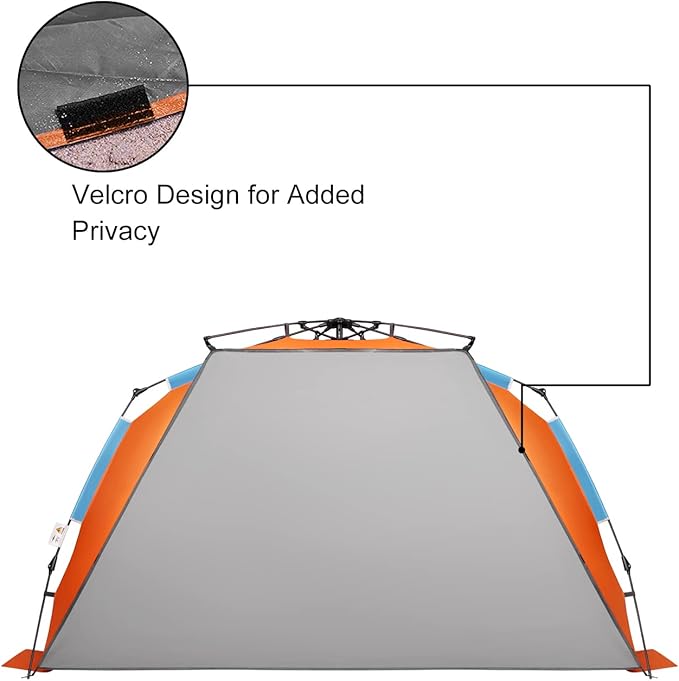 Oileus XX-Large Beach Tent Sun Shelter for 5-6 Person Portable Sun Shade Instant Pop Up Tent for Beach with Carrying Bag, Stakes, 6 Sand Pockets, Anti UV for Fishing Hiking Camping, Waterproof