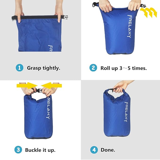 Frelaxy Dry Bag 3-Pack/5-Pack, Ultralight Dry Sack, Outdoor Bags Keep Gear Dry for Hiking, Backpacking, Kayaking, Camping, Swimming, Boating
