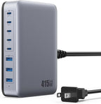 USB C Charger 415W USB C Charger Block, 8-Ports GaN IV Fast Charging Station Hub, Dual PD 100W Laptop Charger Adapter,for MacBook Pro/Air/iPad/iPhone16/15/14/Apple Watch/DELL/Samsung for Home Office