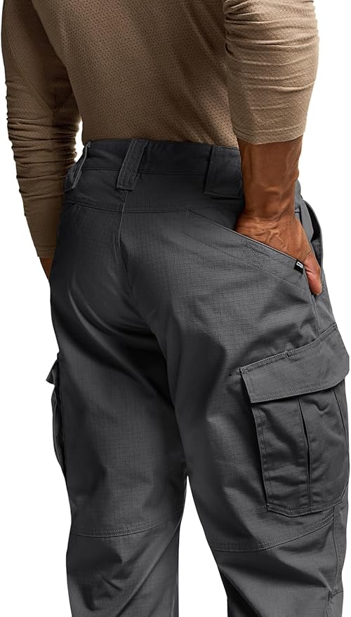 CQR Men's Tactical Pants, Water Resistant Ripstop Cargo Pants, Lightweight EDC Work Hiking Pants, Outdoor Apparel