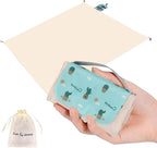 Picnic Blanket Waterproof – Packable Sand Proof Beach Blanket (0.42lb/0.66lb), Compact & Foldable, Fits in Pocket with Integrated Stakes, Ideal for Camping, Hiking, Travel, Concert, Festival