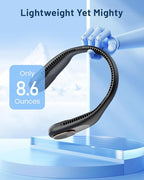 SWEETFULL Portable Neck Fan 360° Cooling Bladeless Personal Fan | No Hair Twisting - 4000mAh USB Rechargeable Wearable Fan for Travel, Birthday Gifts for Men, Women, Mom, and Dad