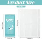 Treela 300 Pcs Bulk Deodorant Large Body Wipes Individually Wrapped Wet Wipes Travel Size for Adults Shower for Homeless Supplies Hygiene Personal Cleansing for Hiking Gym(7.09" X 9.84",Blue)