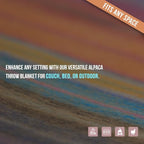 ALPAKITAS Alpaca Wool Blanket Throw | Large, Beautiful, Warm, Stripes | 64 x 45 inches | Ultra-Soft, Hypoallergenic and Breathable | Non-Itchy or Scratchy (Orange)