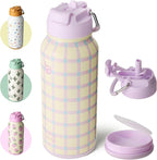 BOTTLE BOTTLE 32oz Insulated Water Bottle Stainless Steel Sport Water Bottle with Straw Dual-use Lid Design for Gym with Pill Box