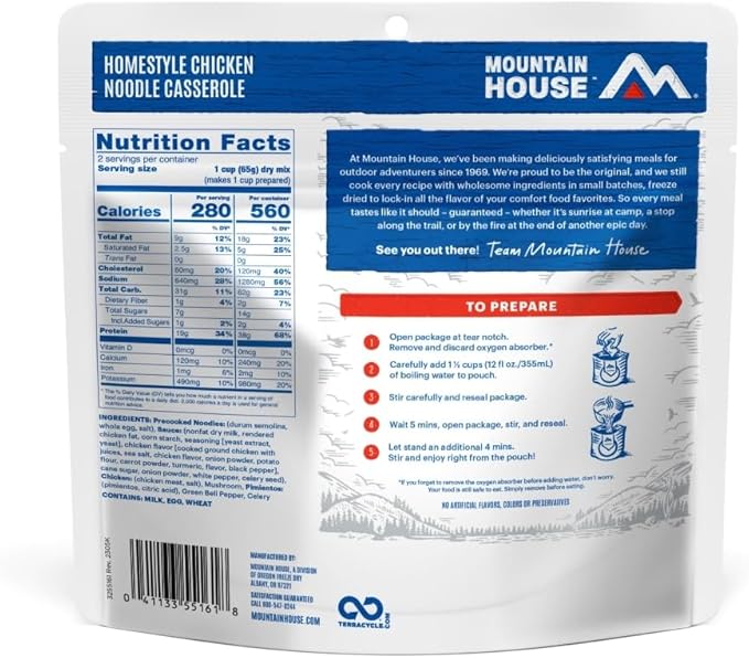 Mountain House Homestyle Chicken Noodle Casserole Freeze Dried Backpacking & Camping Food 6-Pack